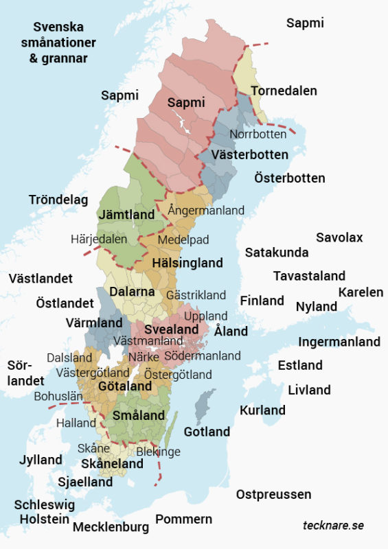 Sverige uppdelat i smånationer 1